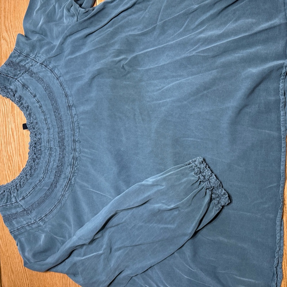 Torrid Teal Green Peasant Blouse